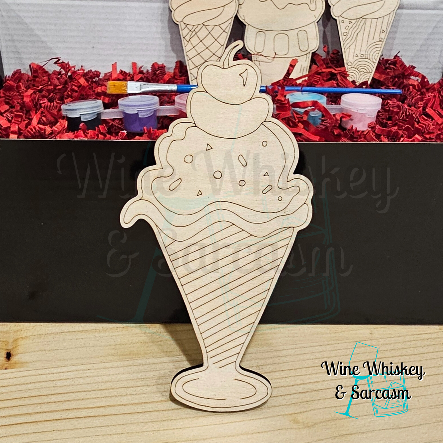 DIY Wooden Ice Cream Paint Kit
