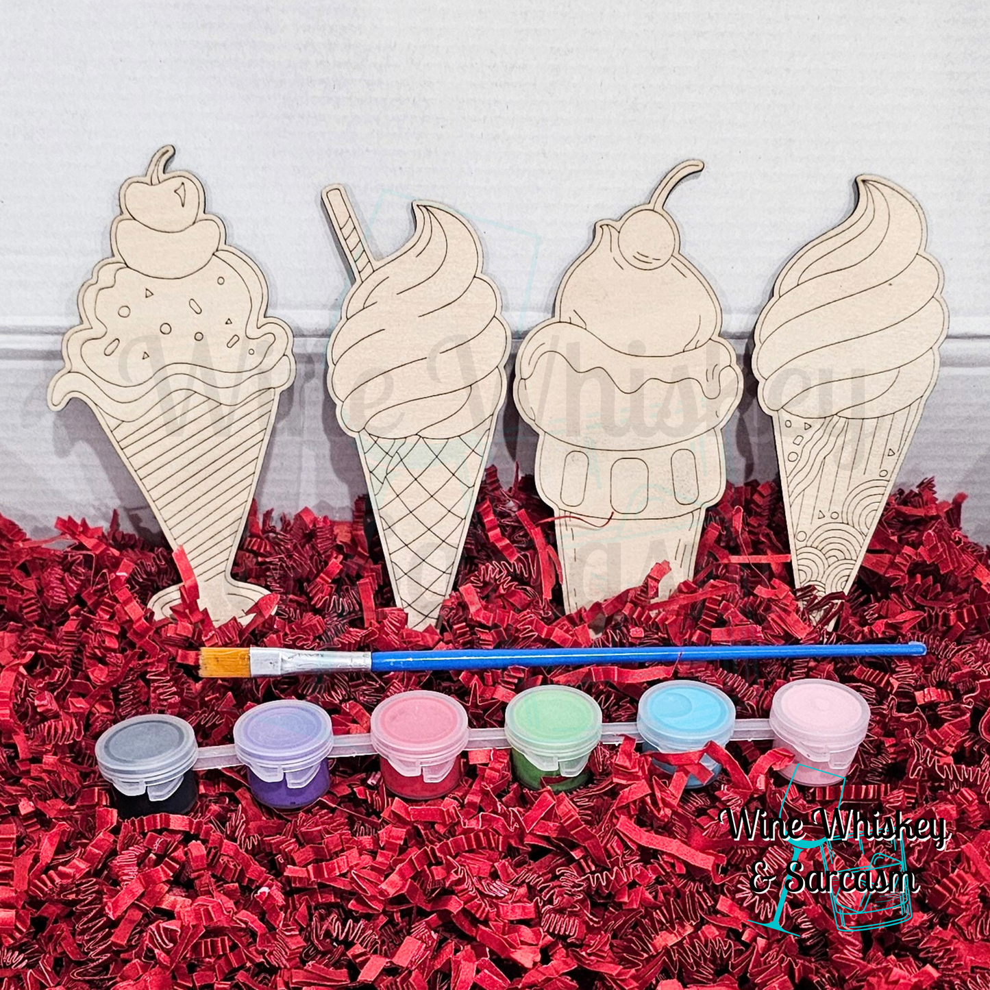 DIY Wooden Ice Cream Paint Kit