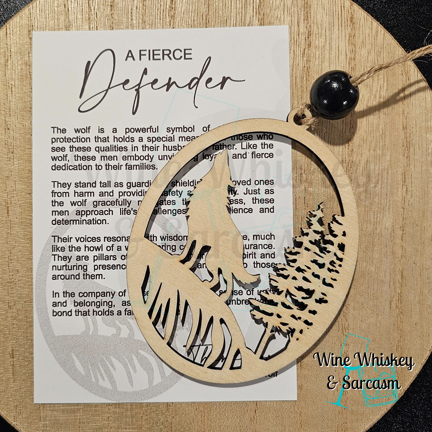 Wolf Story Charm | Wolf Ornament | Gifts for Dad | Fierce Defender