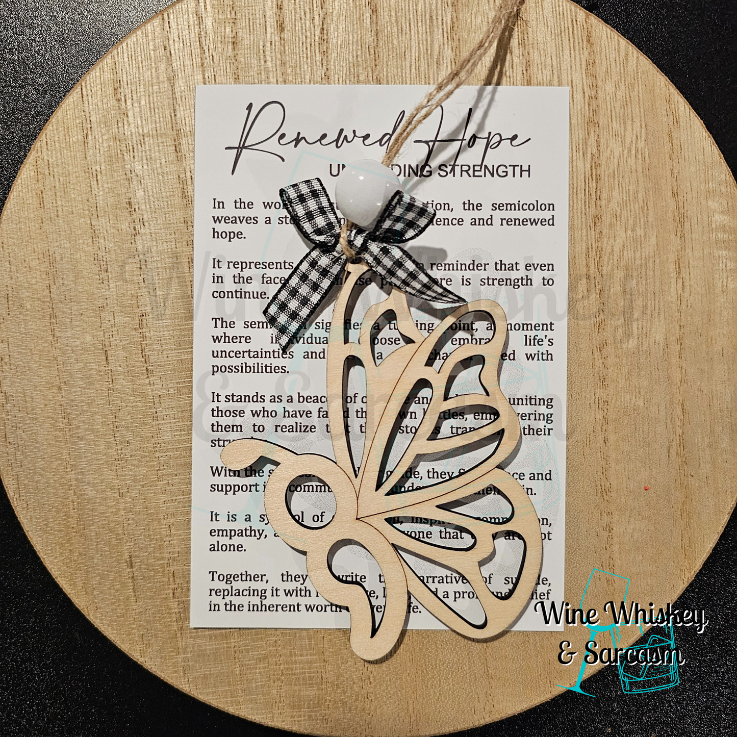 Renewed Hope Story Charm | Butterfly Ornament | Semicolon Ornament