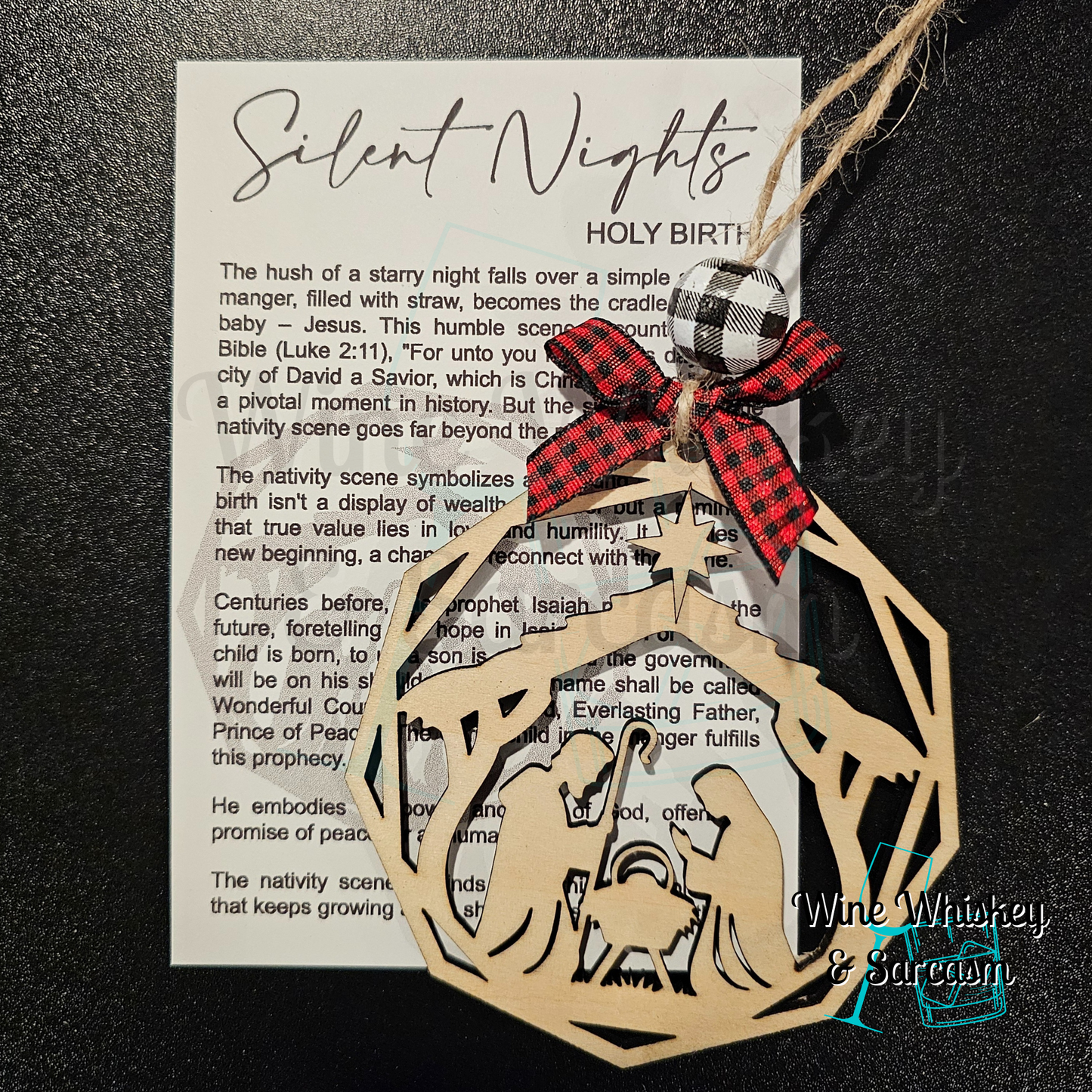 Silent Nights Story Charm | Nativity Scene Ornament | Holy Birth Ornament