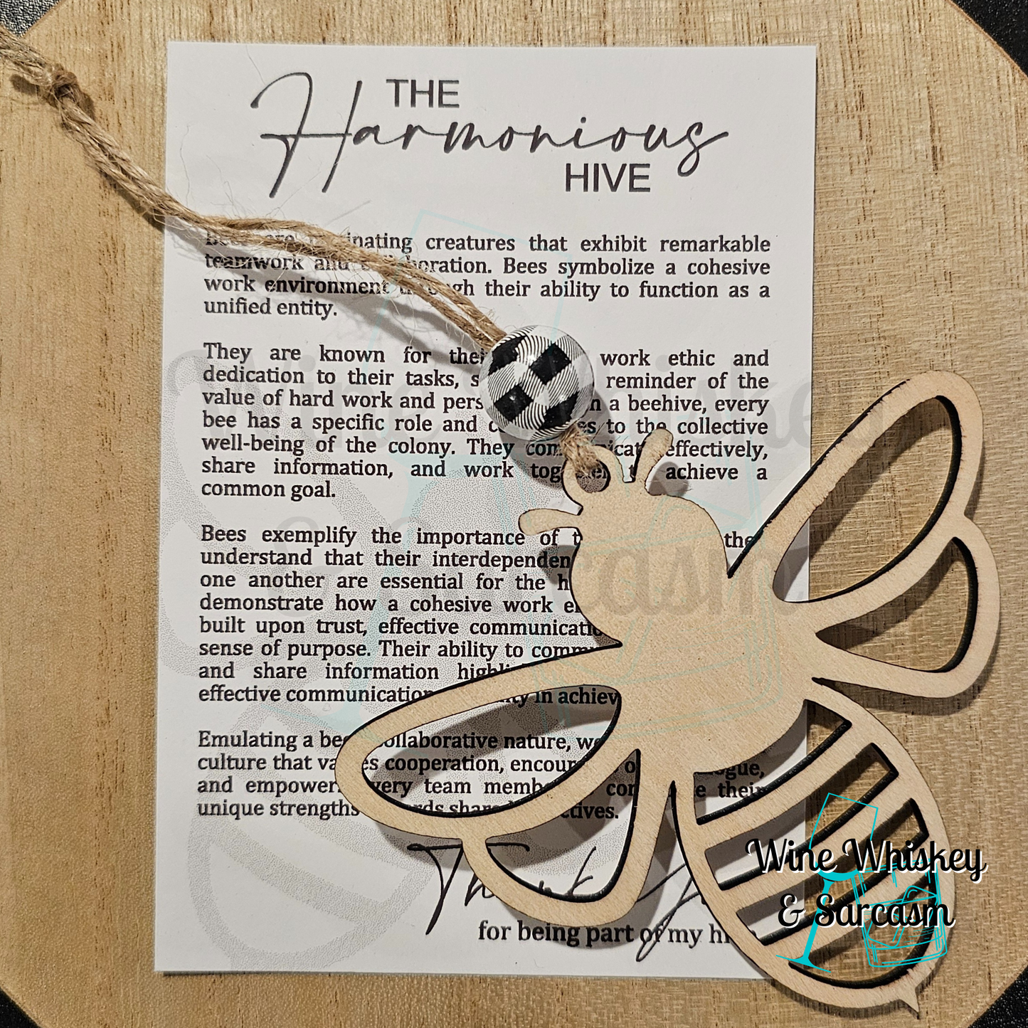 Harmonious Hive Story Charm | Bee Ornament | Coworker Ornament