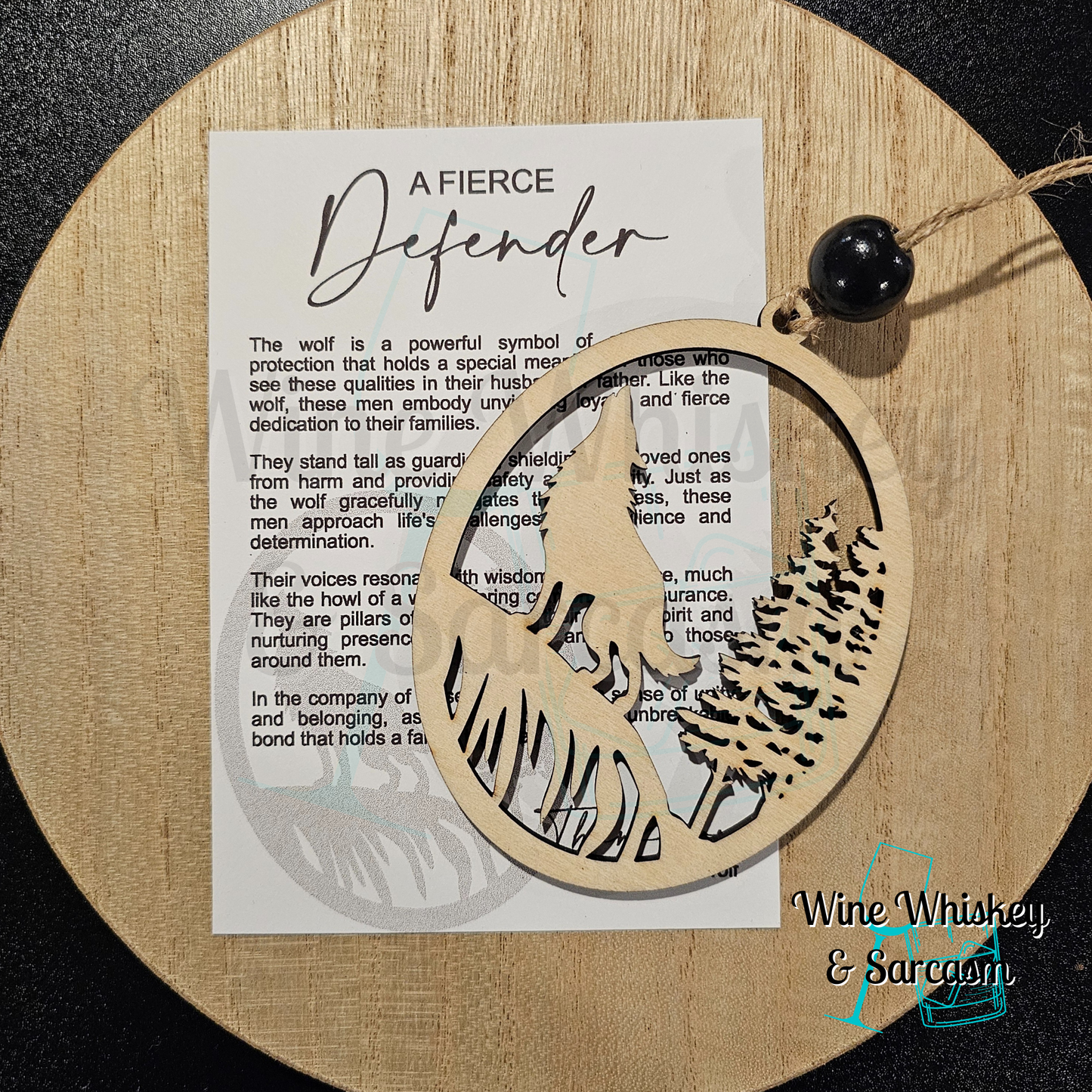 Wolf Story Charm | Wolf Ornament | Gifts for Dad | Fierce Defender