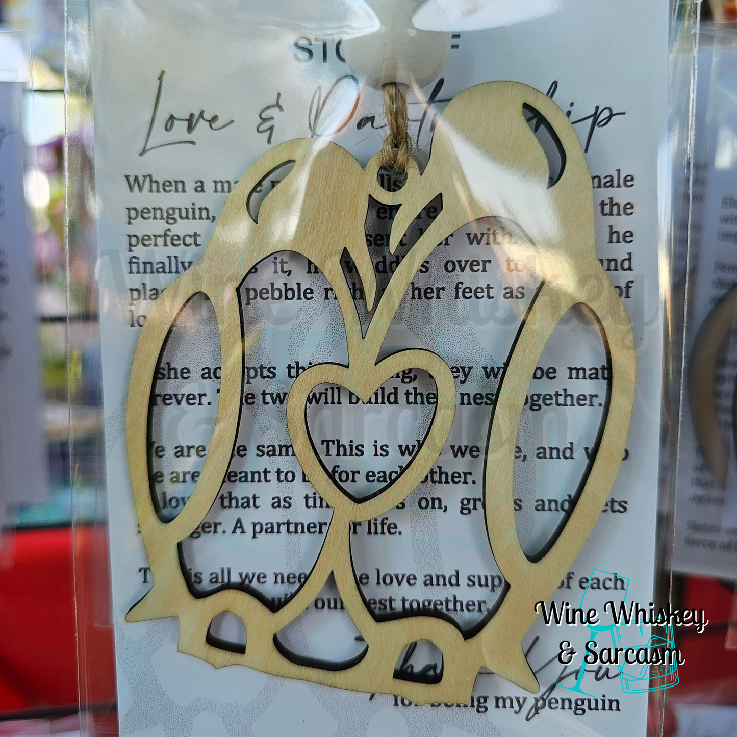 Love and Partnership Story Charm | Penguin Ornament | Partner Ornament