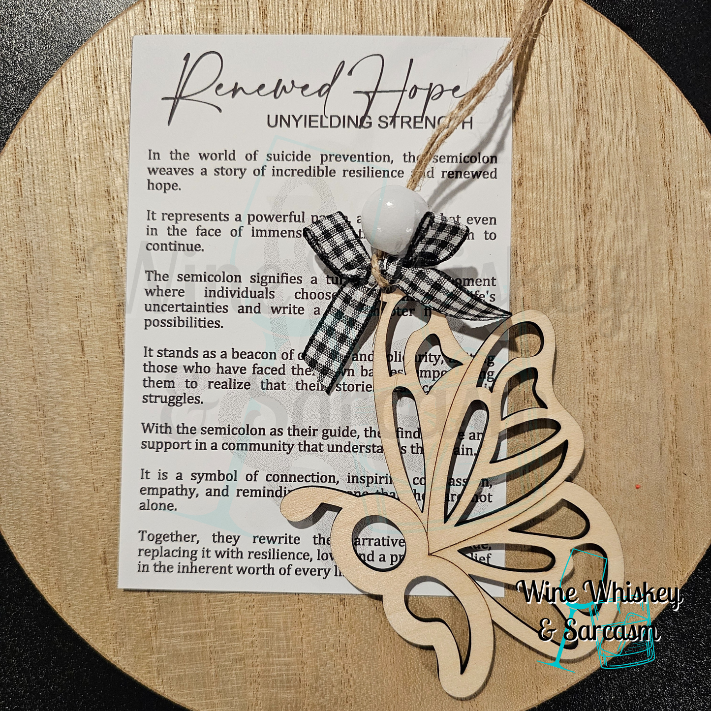 Renewed Hope Story Charm | Butterfly Ornament | Semicolon Ornament