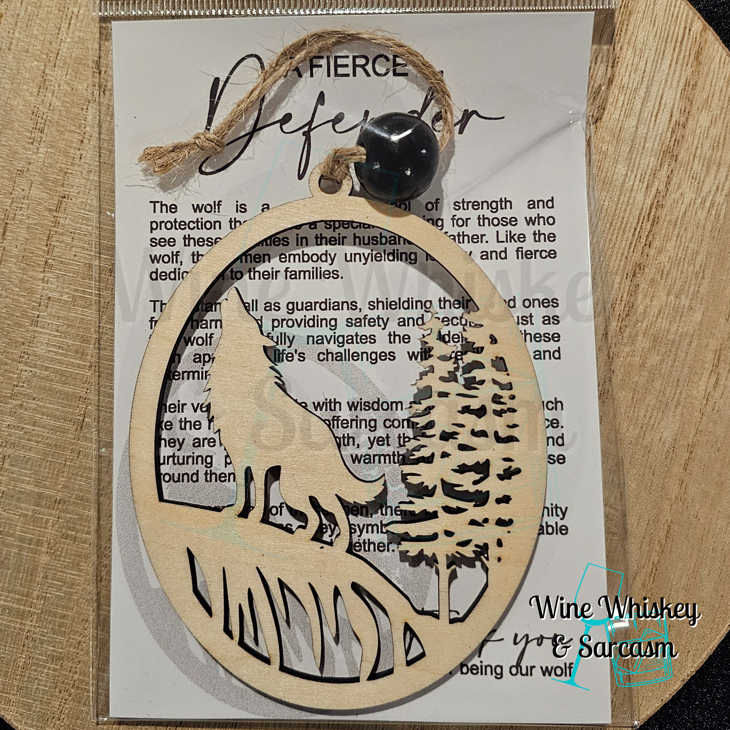 Wolf Story Charm | Wolf Ornament | Gifts for Dad | Fierce Defender