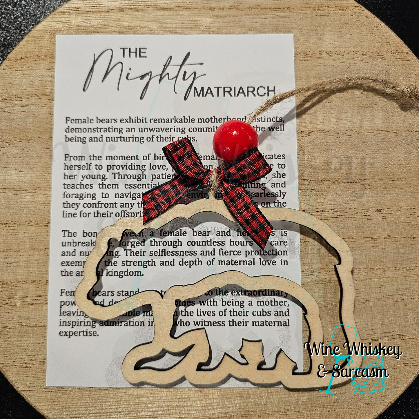 Mighty Matriarch Story Charm | Bear Ornament | Mama Bear Ornament