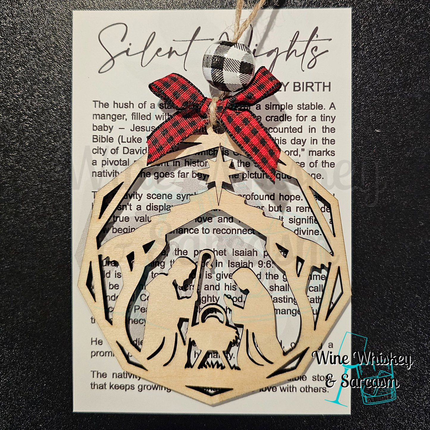 Silent Nights Story Charm | Nativity Scene Ornament | Holy Birth Ornament