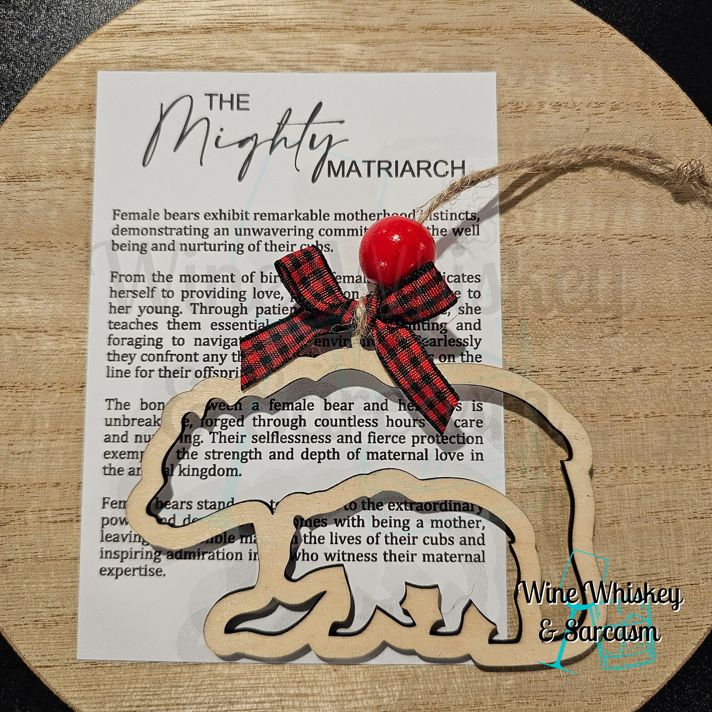 Mighty Matriarch Story Charm | Bear Ornament | Mama Bear Ornament