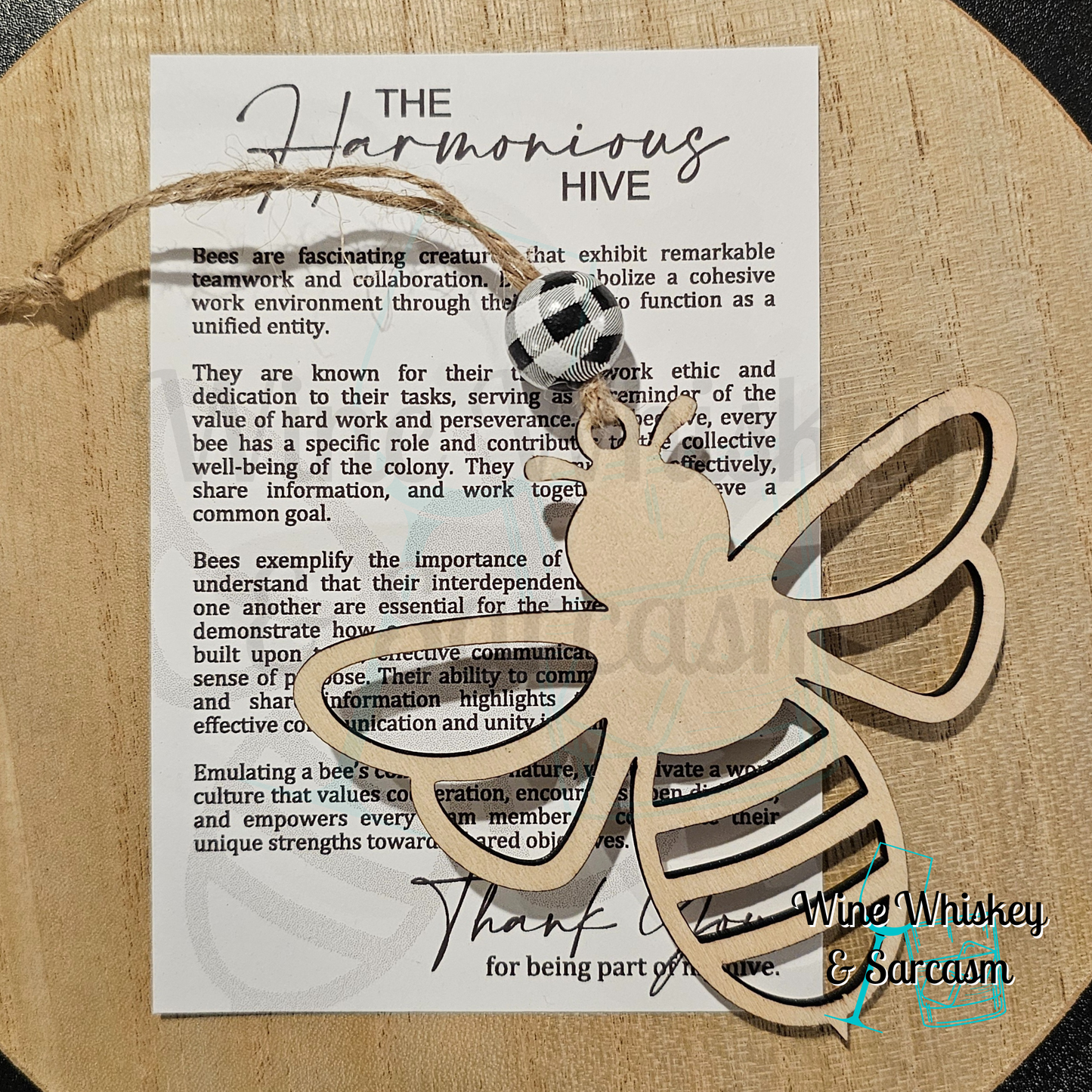 Harmonious Hive Story Charm | Bee Ornament | Coworker Ornament