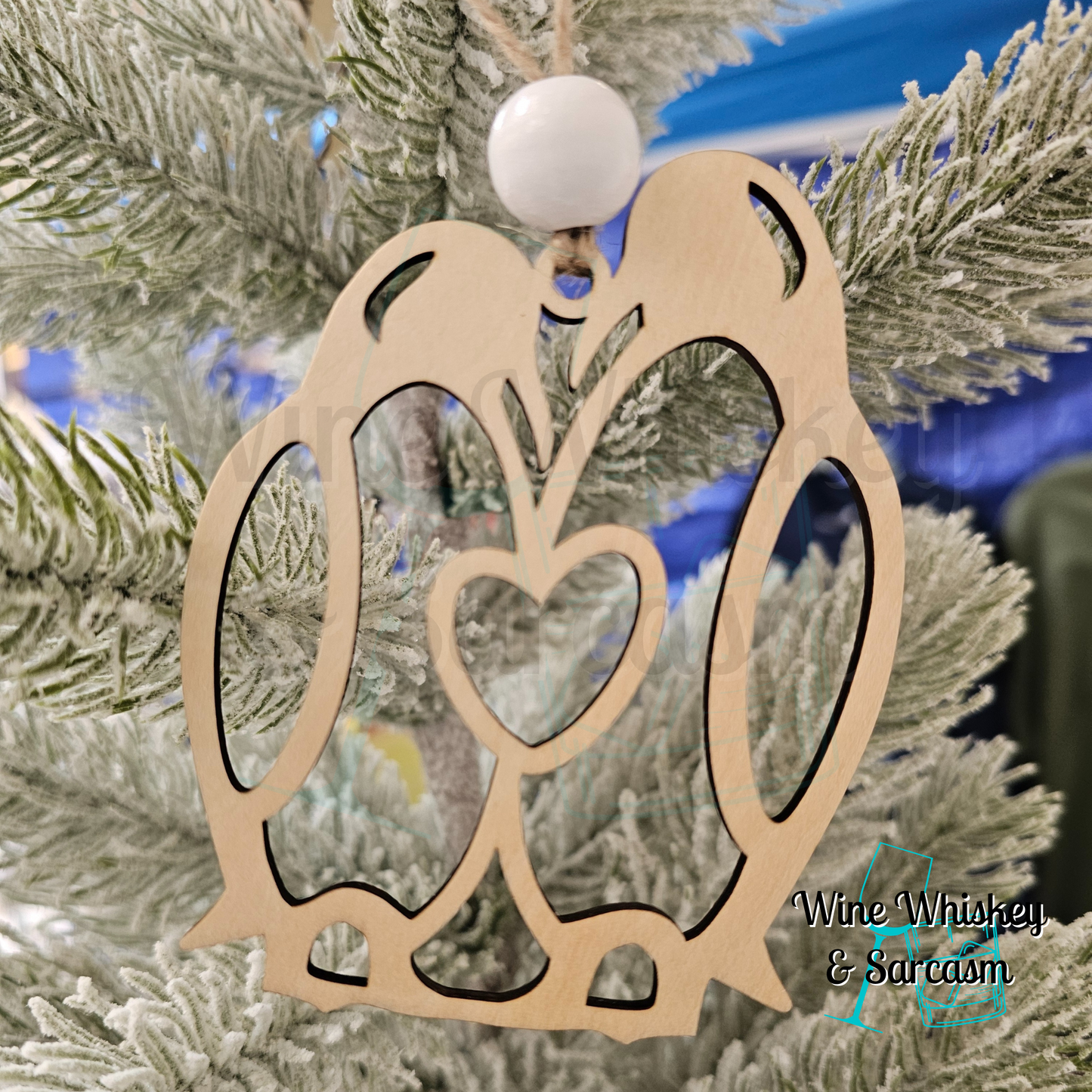 Love and Partnership Story Charm | Penguin Ornament | Partner Ornament