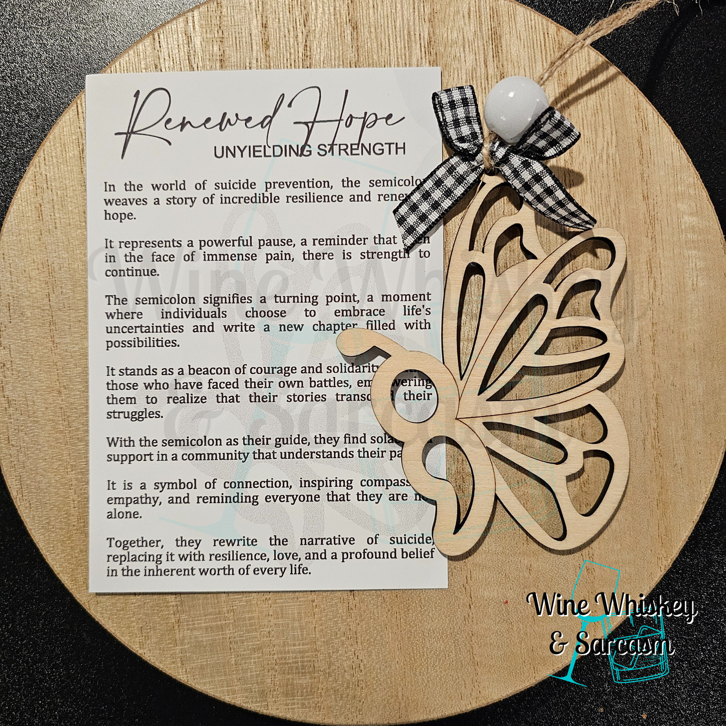 Renewed Hope Story Charm | Butterfly Ornament | Semicolon Ornament