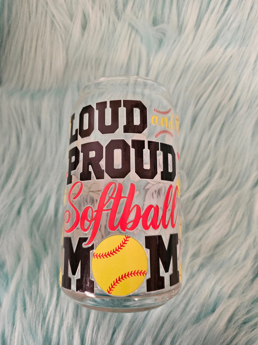 Softball Mom Glass